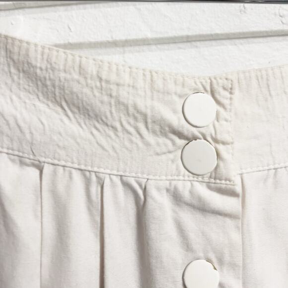 Vintage Jones New York Skirt Sz 12 Stripe Retro Buttons Midi Full Navy Cream - Picture 5 of 8